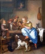 Children teaching a cat to dance Jan Steen